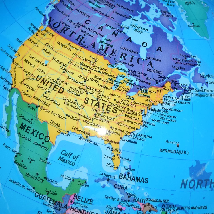 22.8cm (9") Political World Globe with Full-Swing Metal Meridian & Heavy-Duty Metal Base detail view 3